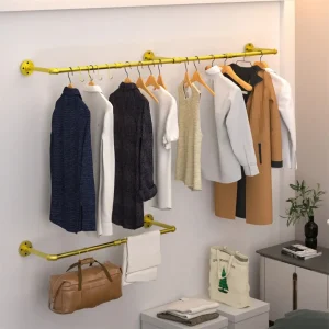 Wall Mounted Industrial Pipe Clothes Rack