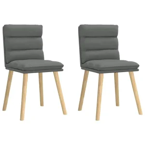 Set of 2 Comfortable Upholstered Dark Grey Modern Dining Chairs