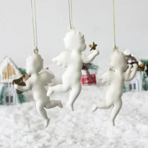 Christmas Iron Art White  Angel Ornament