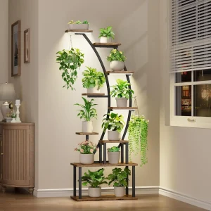 Large 9 Tiered Corner Plant Stand Indoor with Grow Lights