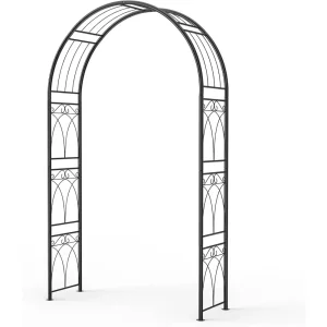 8FT Heavy-Duty Outdoor Garden Arch Trellis for Climbing Plants- Rustproof Metal, Easy Assembly